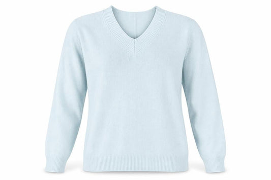Damart Women's Blue V-Neck Pullover Jumper M