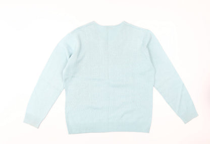 Damart Women's Blue V-Neck Pullover Jumper M