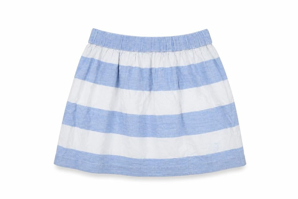 Gap Women's Blue A-Line Skirt XS Short Striped Cotton