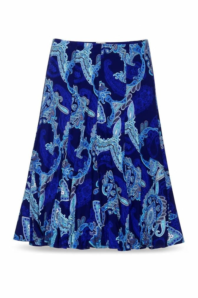 Country Casuals Women's Blue Paisley Skirt, Medium, Excellent