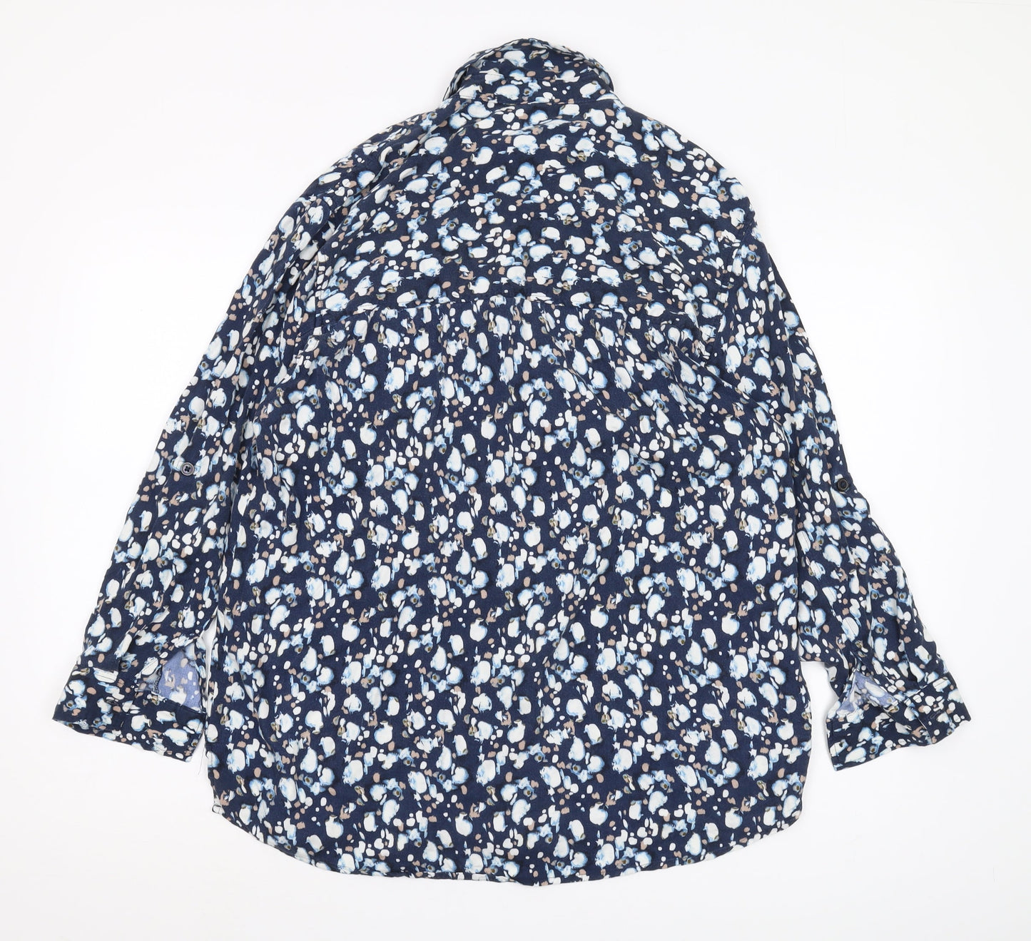 Next Women's Blue Floral Button-Up Shirt Size 14
