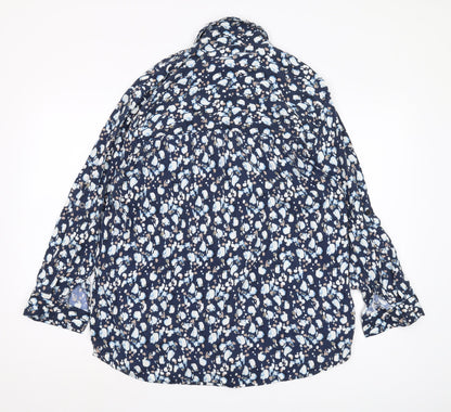 Next Women's Blue Floral Button-Up Shirt Size 14