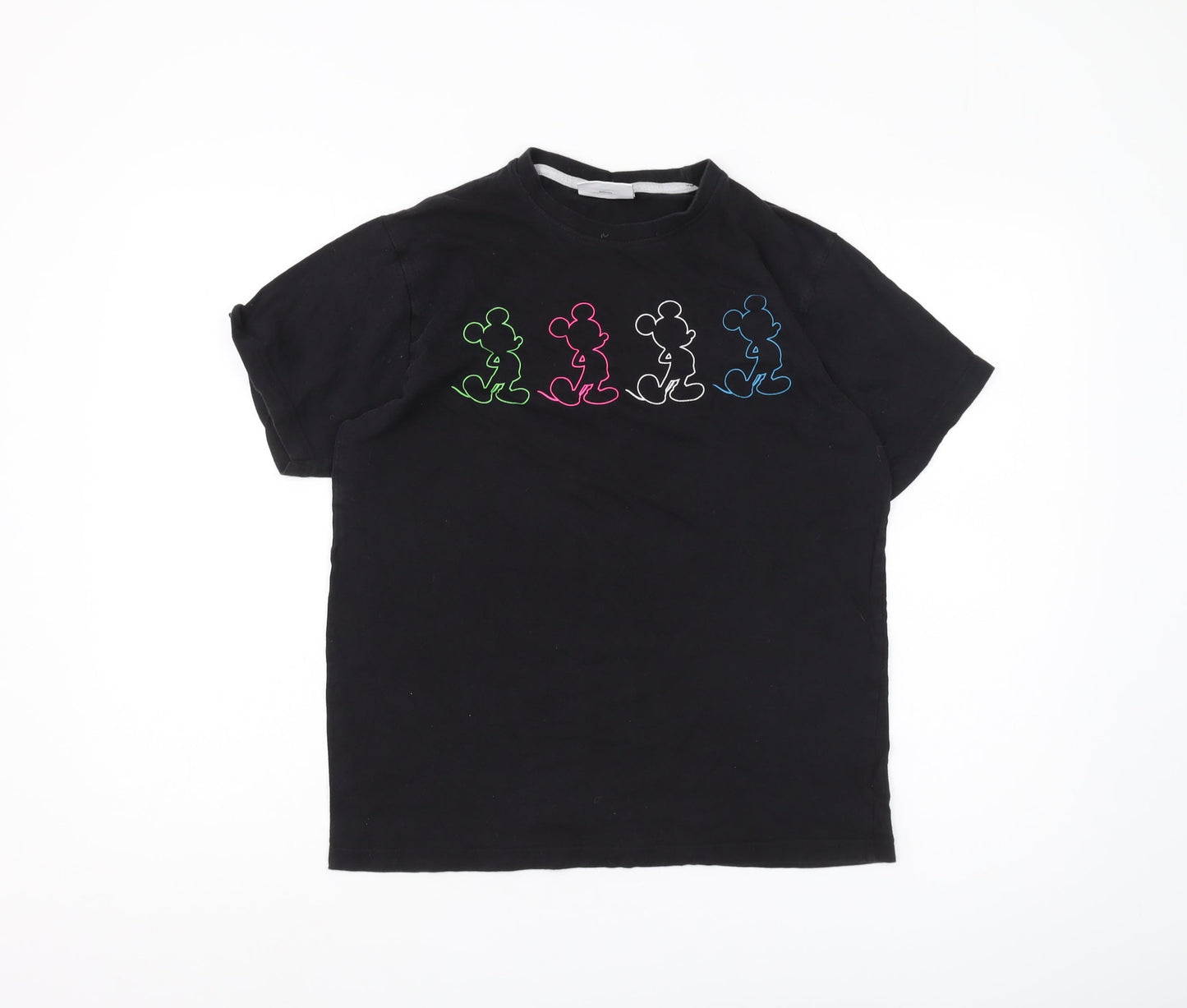 Disney Black T-Shirt Unisex S Cartoon Tee