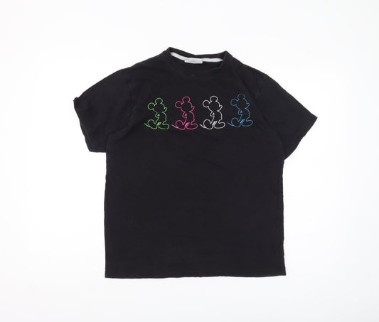 Disney Black T-Shirt Unisex S Cartoon Tee