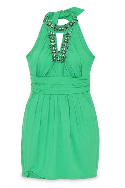 Alexon Women's Green Blouson Party Dress Size 14