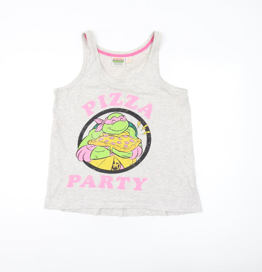 Nickelodeon Women's Grey TMNT Tank Top Size 10