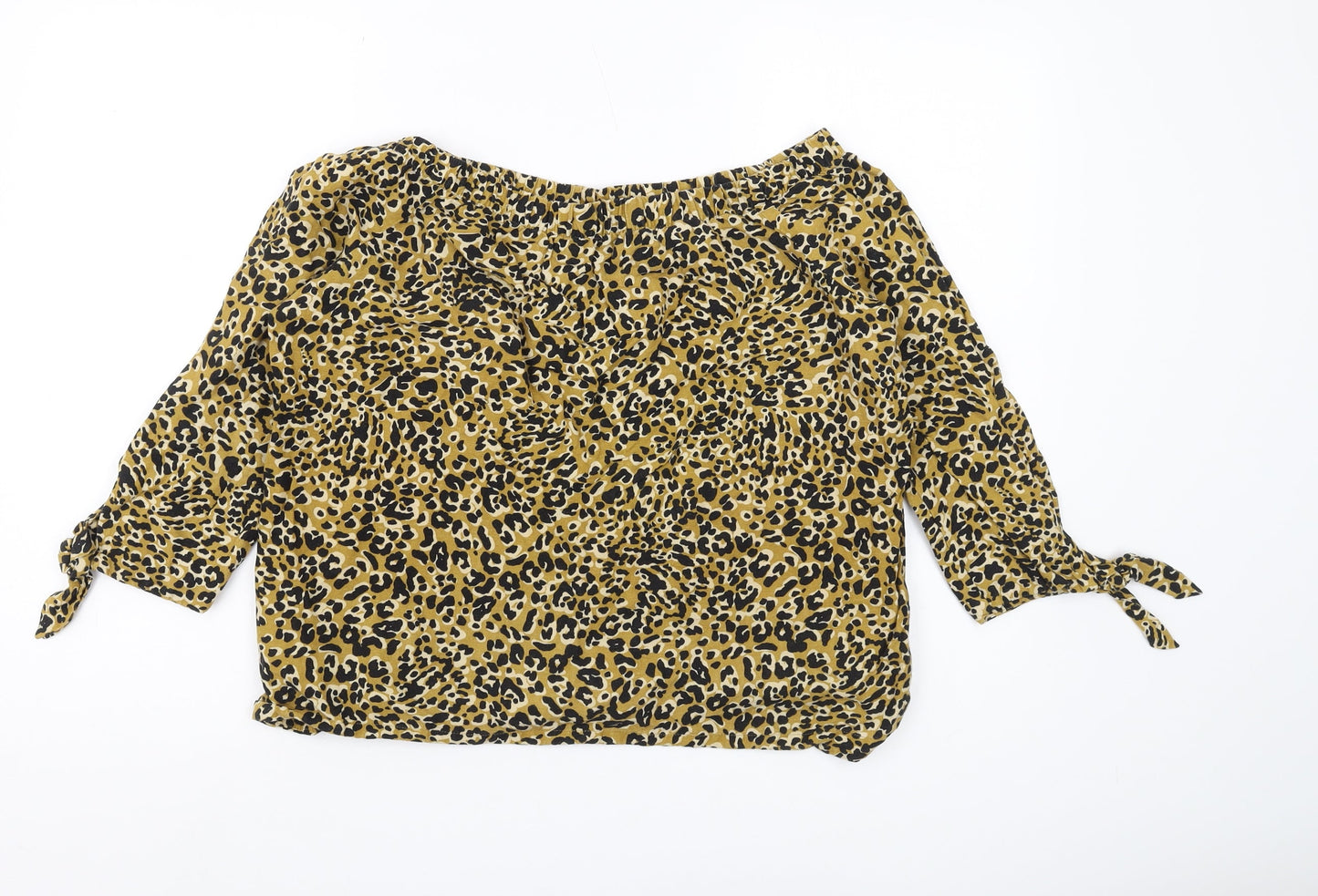 Karen Millen Women's Animal Print Off Shoulder Blouse, Size 10