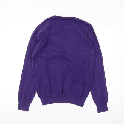 Jack & Jones Men's Purple V-Neck Pullover Jumper S