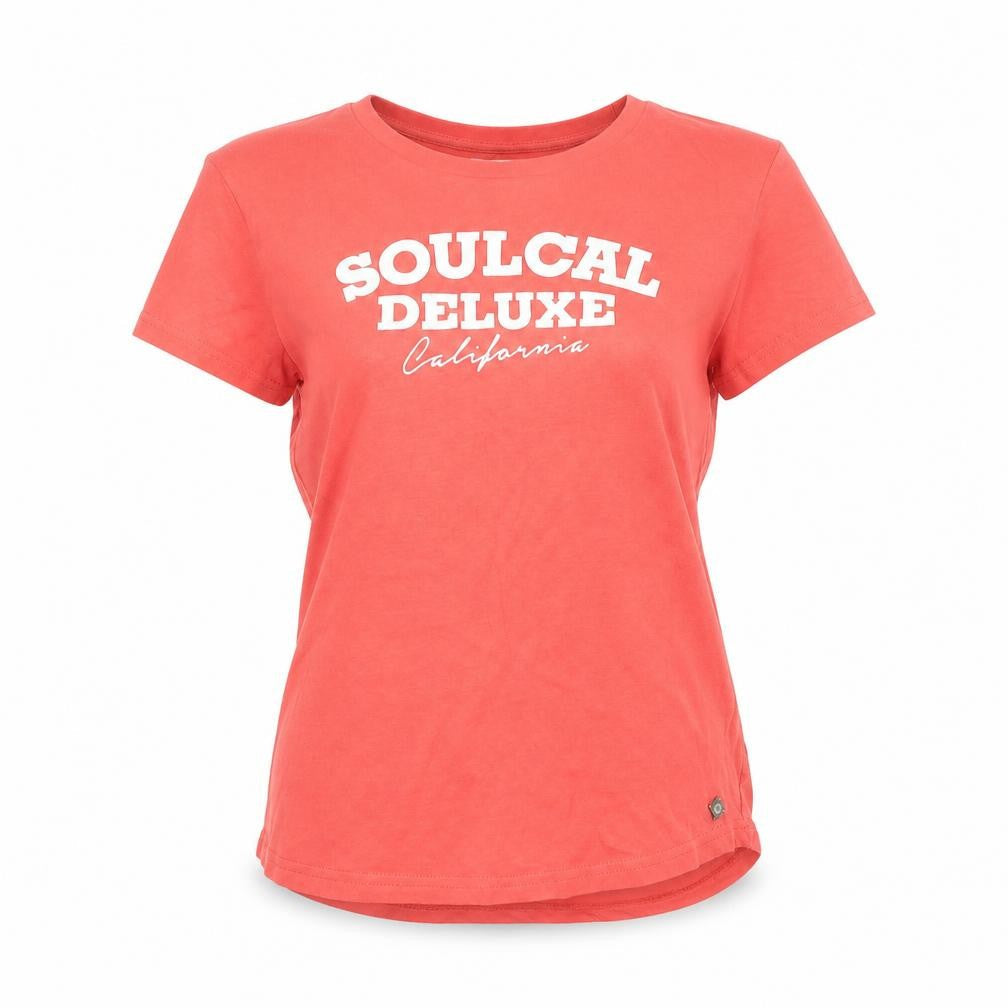 SoulCal Women's Red T-Shirt, Size L, Casual Style