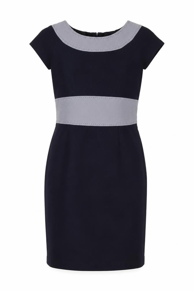 Laura Ashley Women's Black Grey Sheath Dress Size 10