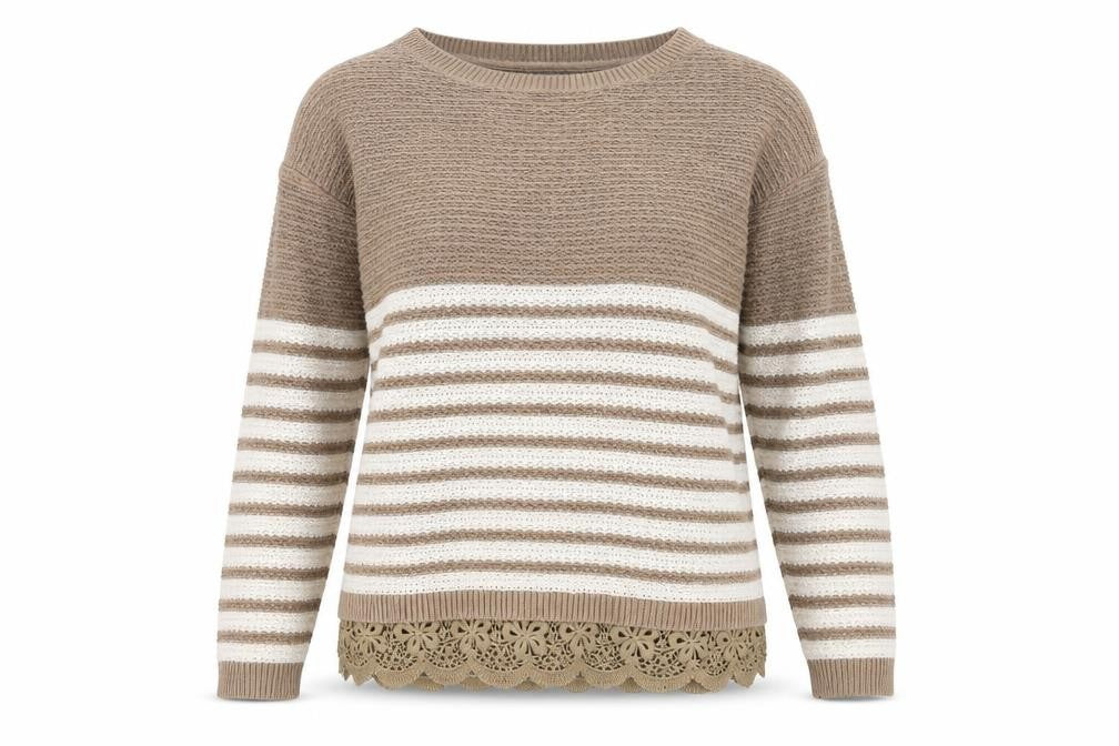 FatFace Women's Brown Striped Pullover Jumper Size 8