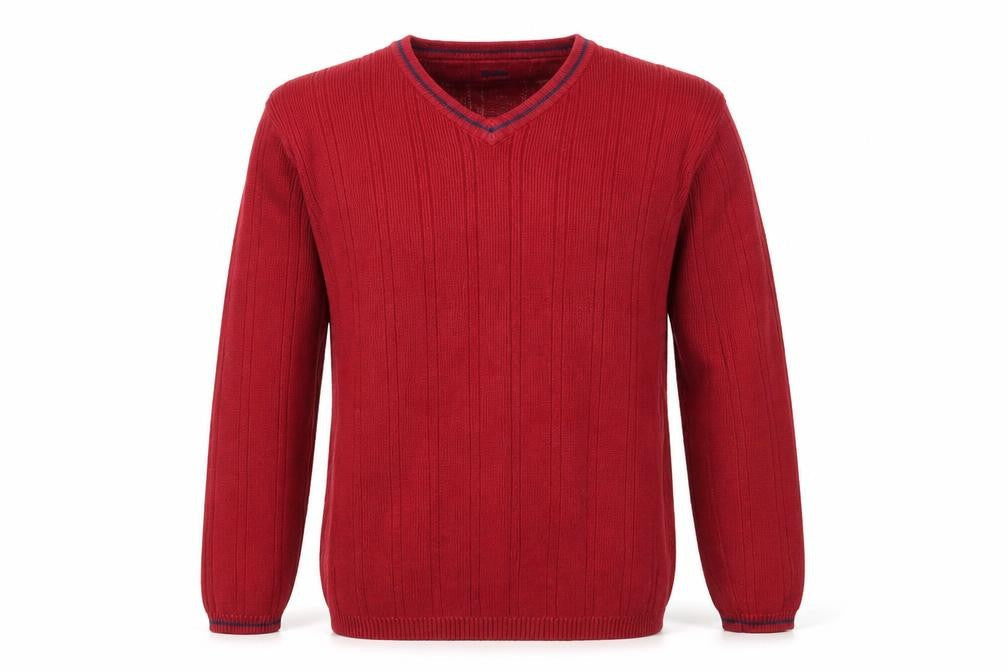 Guise Men's Red V-Neck Pullover Jumper, Size S