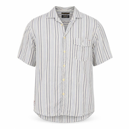 Jack & Jones Men's Beige Striped Cotton Shirt, S/S
