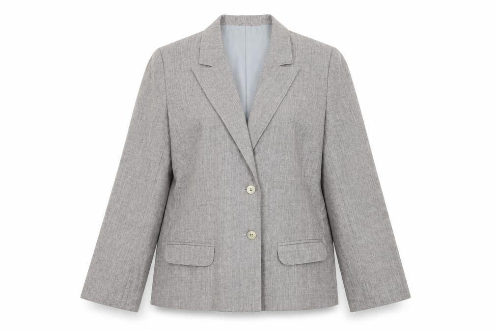 Edinburgh Women's Grey Wool Blazer Size 14 UK