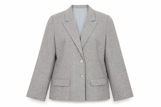 Edinburgh Women's Grey Wool Blazer Size 14 UK