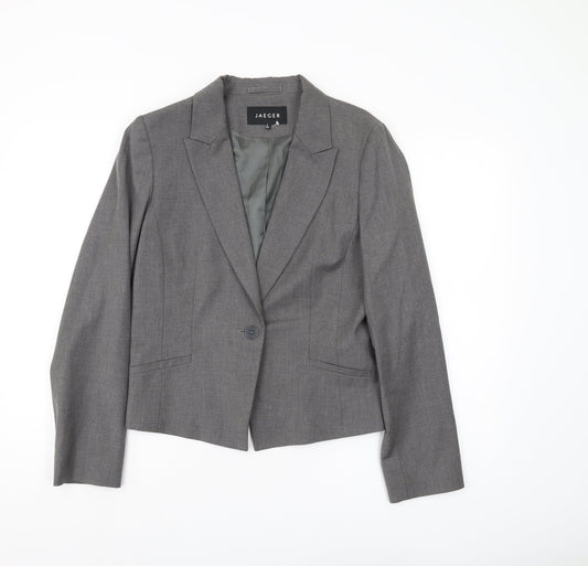 Jaeger Women's Grey Trouser Suit Blazer UK 12