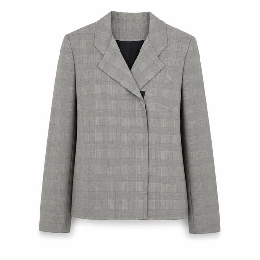 Karen Millen Women Grey Check Blazer Size 12