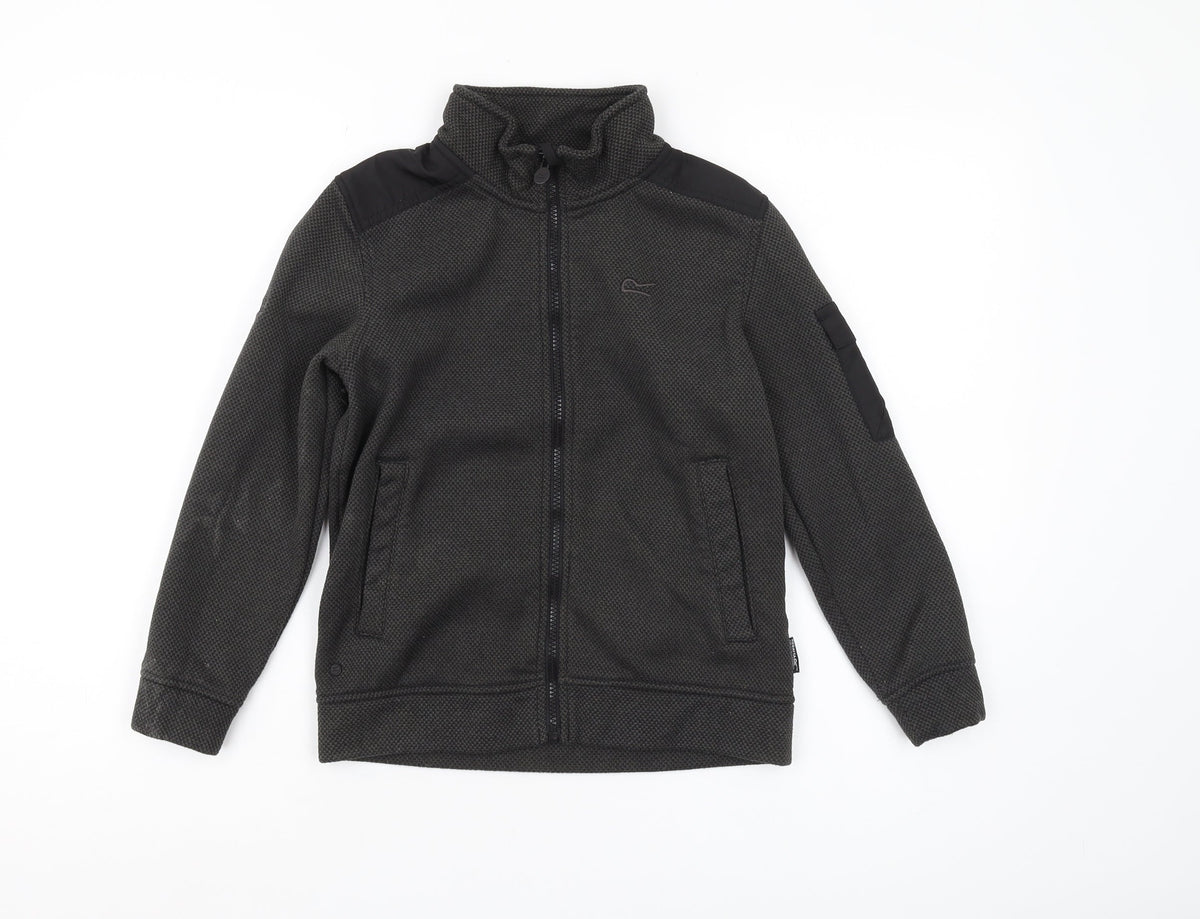 Additional front view of Regatta boys’ black basic jacket 9-10 years outdoor casual