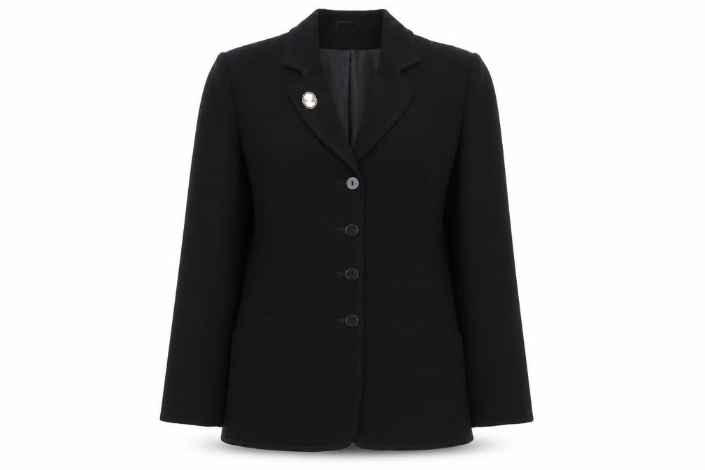 Eastex Women's Black Blazer Size 12 Lined Mid-Length