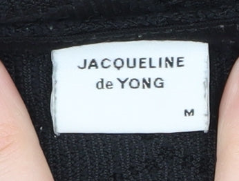 Brand and care label for Jacqueline de Yong Women's Black T-Shirt, size M