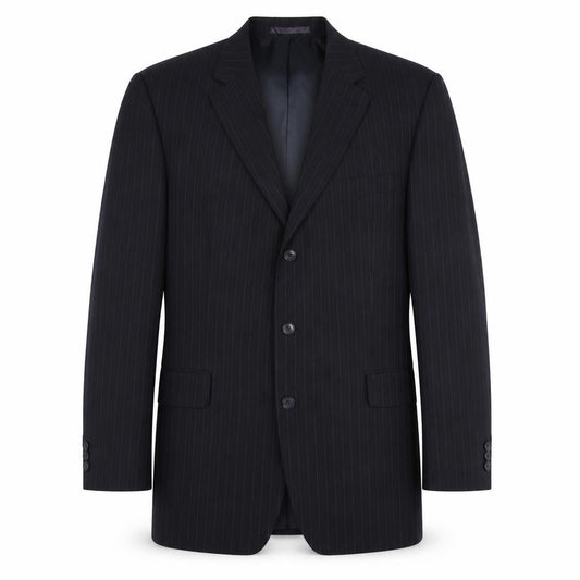 CENTAUR Men's Black Striped Wool Blazer Size 46L