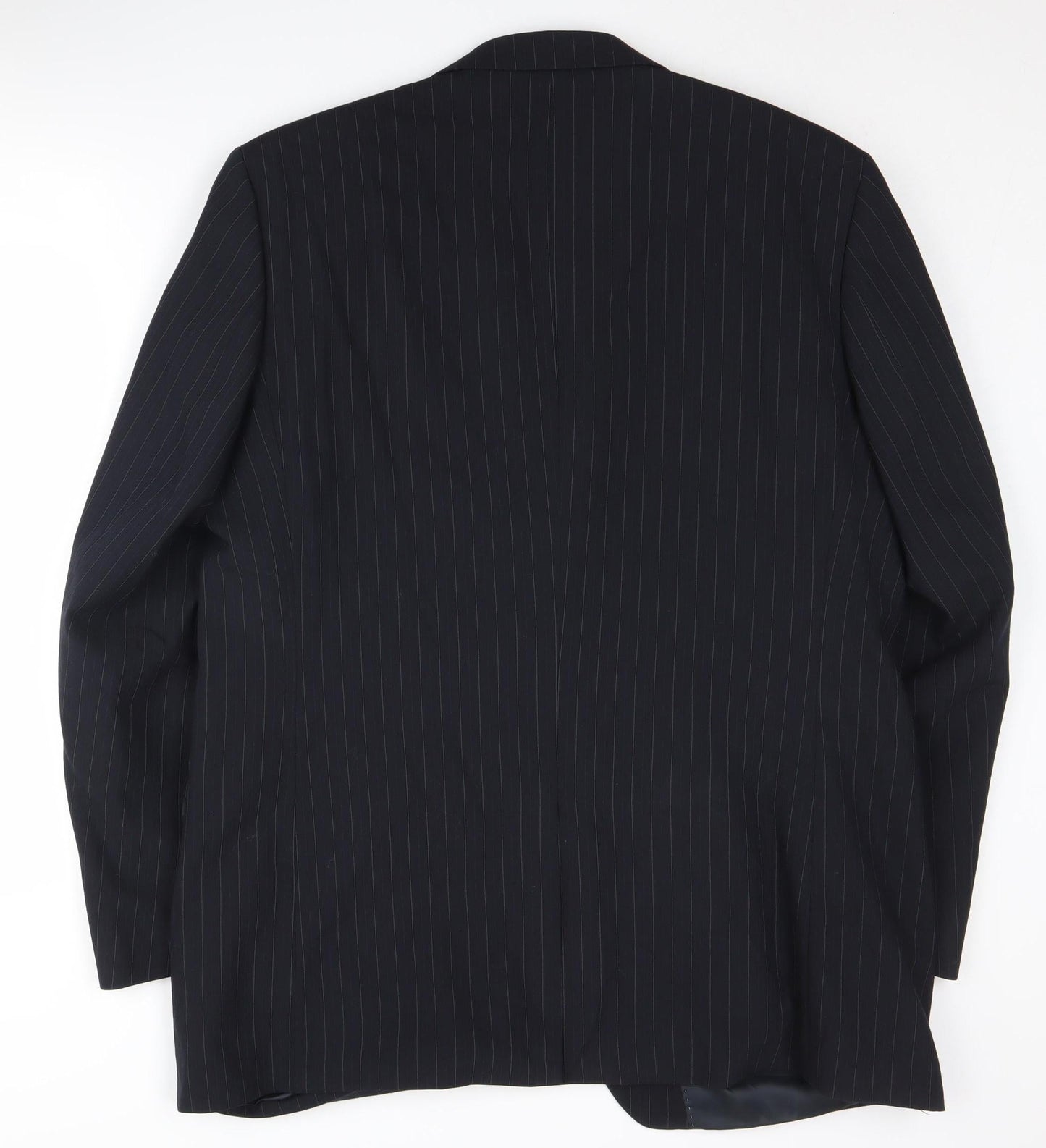 CENTAUR Men's Black Striped Wool Blazer Size 46L