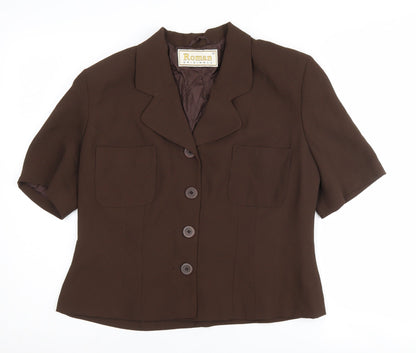 Additional front view of Roman Originals Women's Brown Blazer, size 12
