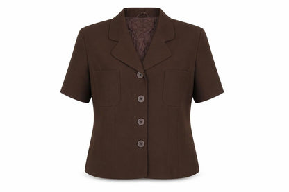 Front view of Roman Originals Women's Brown Blazer, size 12