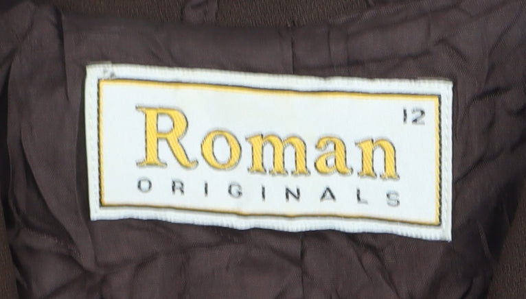 Brand and care label for Roman Originals Women's Brown Blazer, size 12