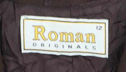 Brand and care label for Roman Originals Women's Brown Blazer, size 12