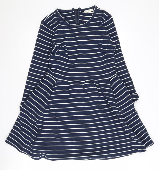 Whistles Women's Blue A-Line Striped Dress Size 12