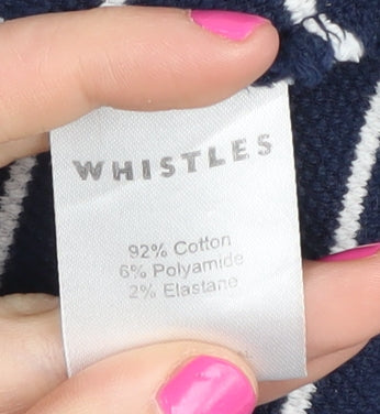 Whistles Women's Blue A-Line Striped Dress Size 12