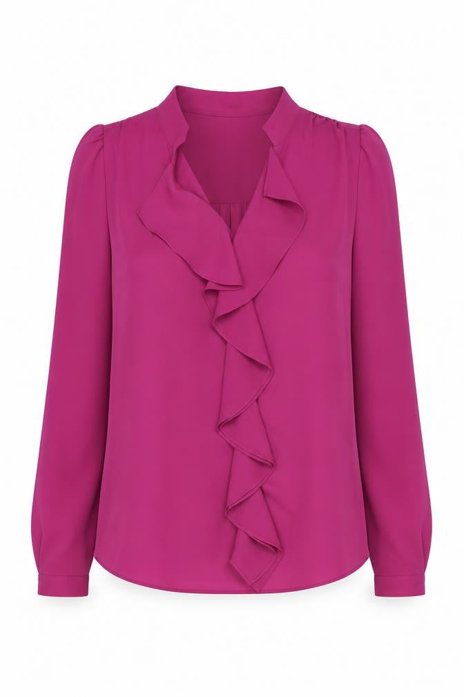 Jaeger Women's Purple Blouse Size 6 Long Sleeve