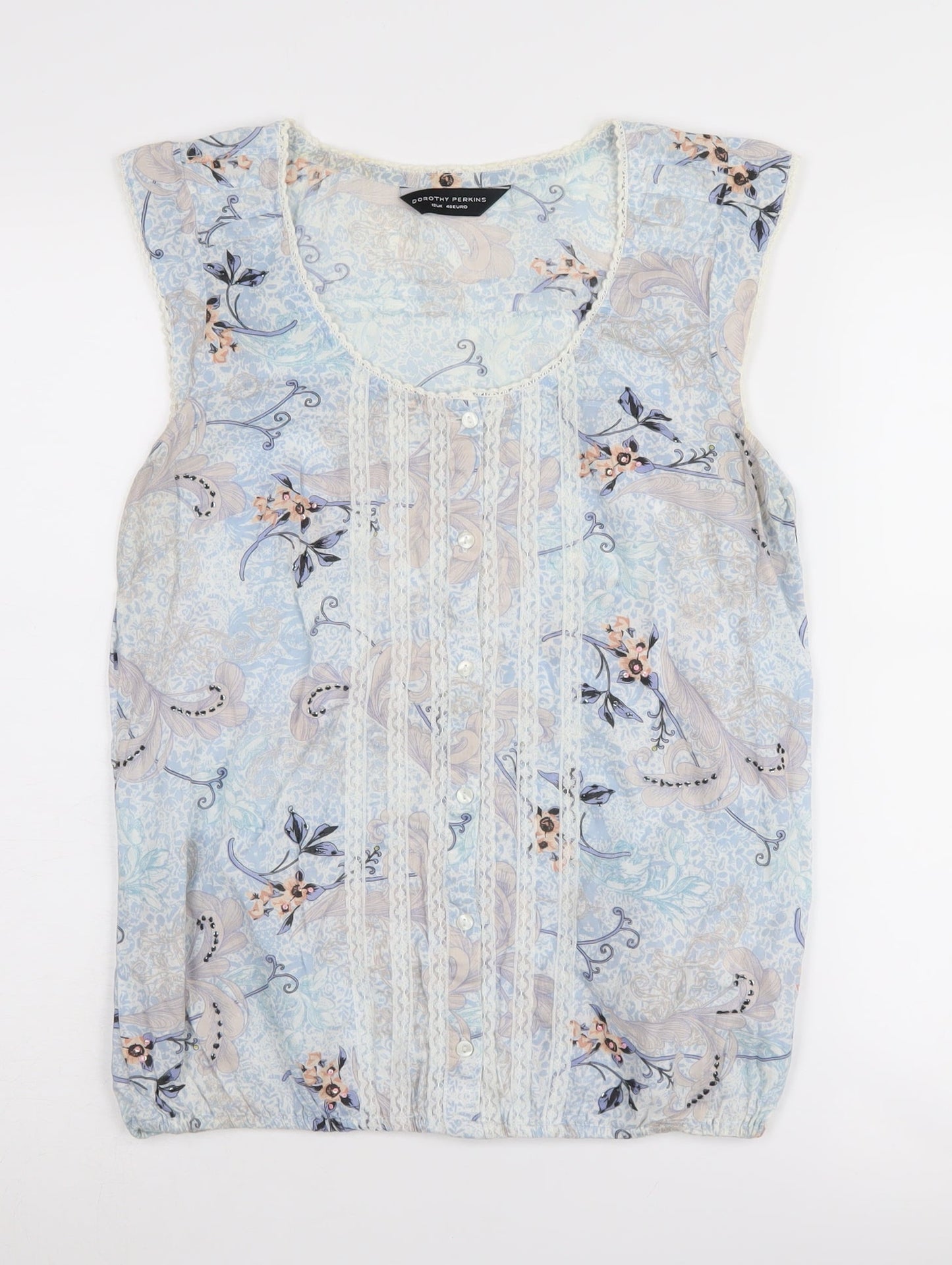 Dorothy Perkins Women's Blue Floral Blouse Size 12