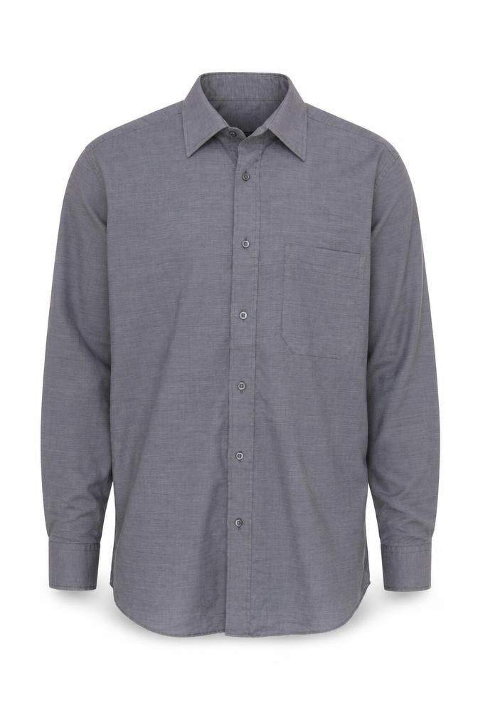 Thomas Nash Men's Grey Regular Fit Long Sleeve Shirt