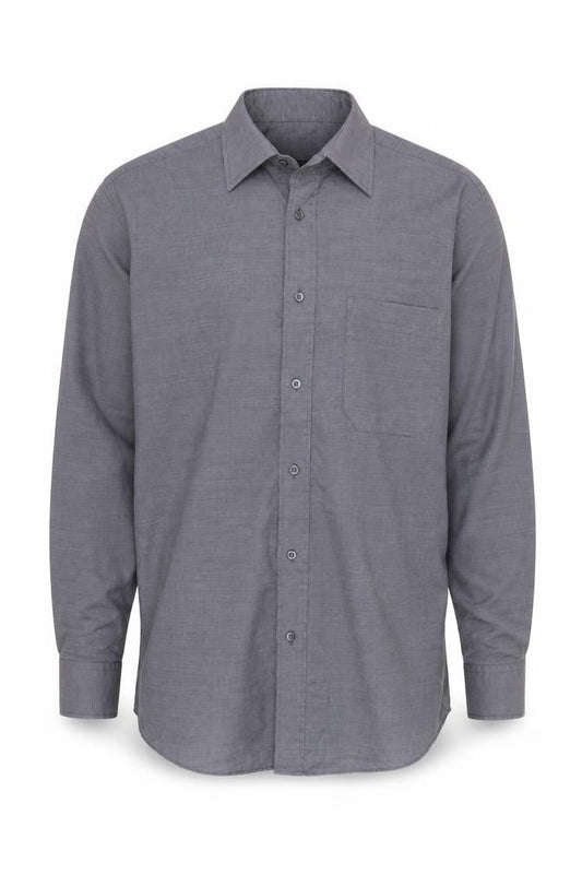 Thomas Nash Men's Grey Regular Fit Long Sleeve Shirt