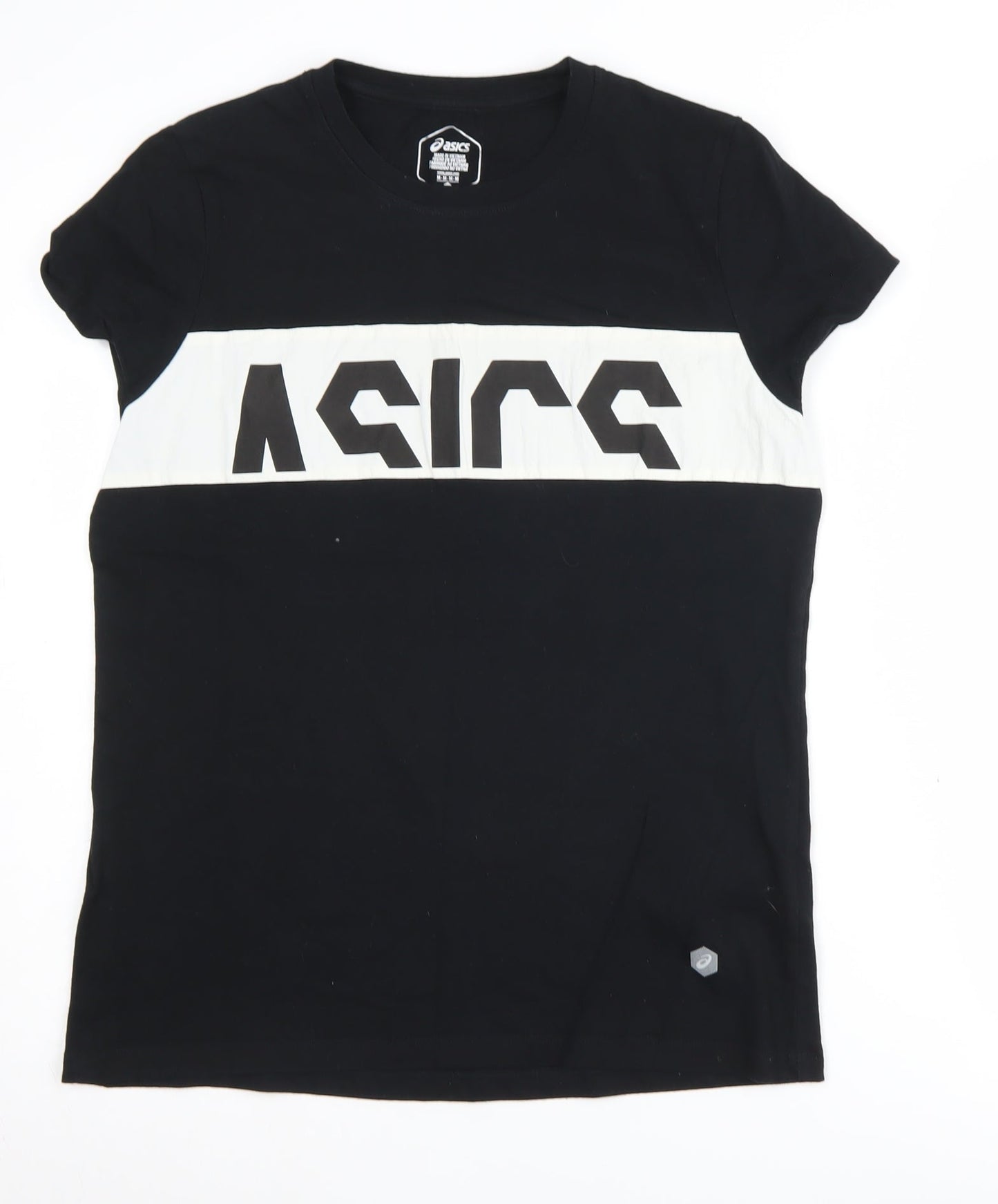 Asics Men's Black Graphic T-Shirt - M, Crew Neck