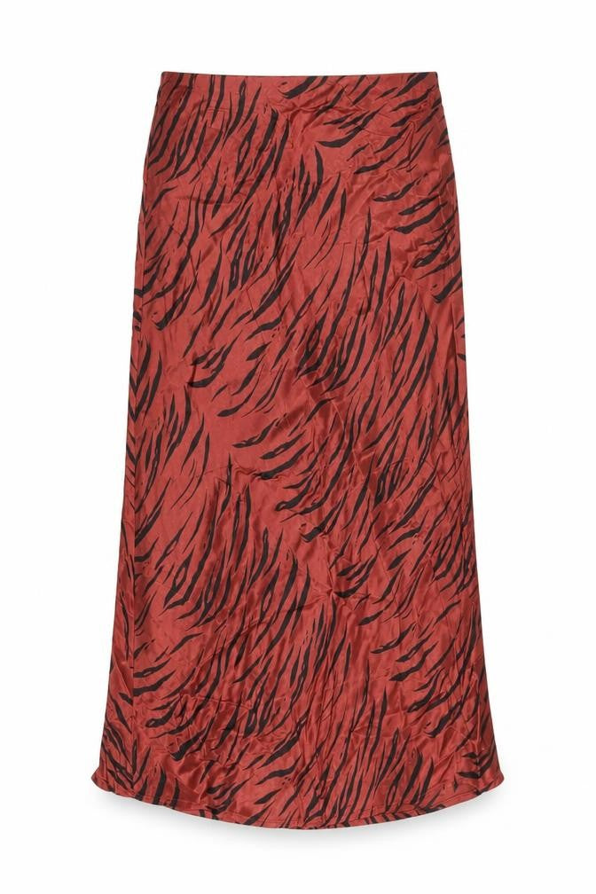 Next Women's Red Animal Print Midi Skirt Size 8
