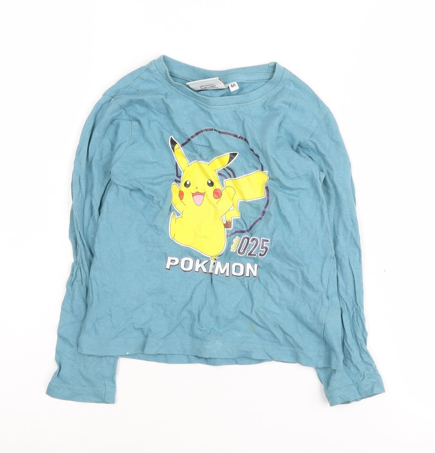 Pokemon Boys Blue Graphic Long Sleeve T-Shirt, 4-5 Years