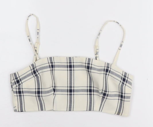 ASOS Women’s Ivory Square Neck Check Crop Camisole Size 6