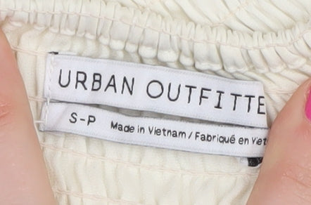 Urban Outfitters Ivory Spaghetti Strap Cropped Tank, S Women