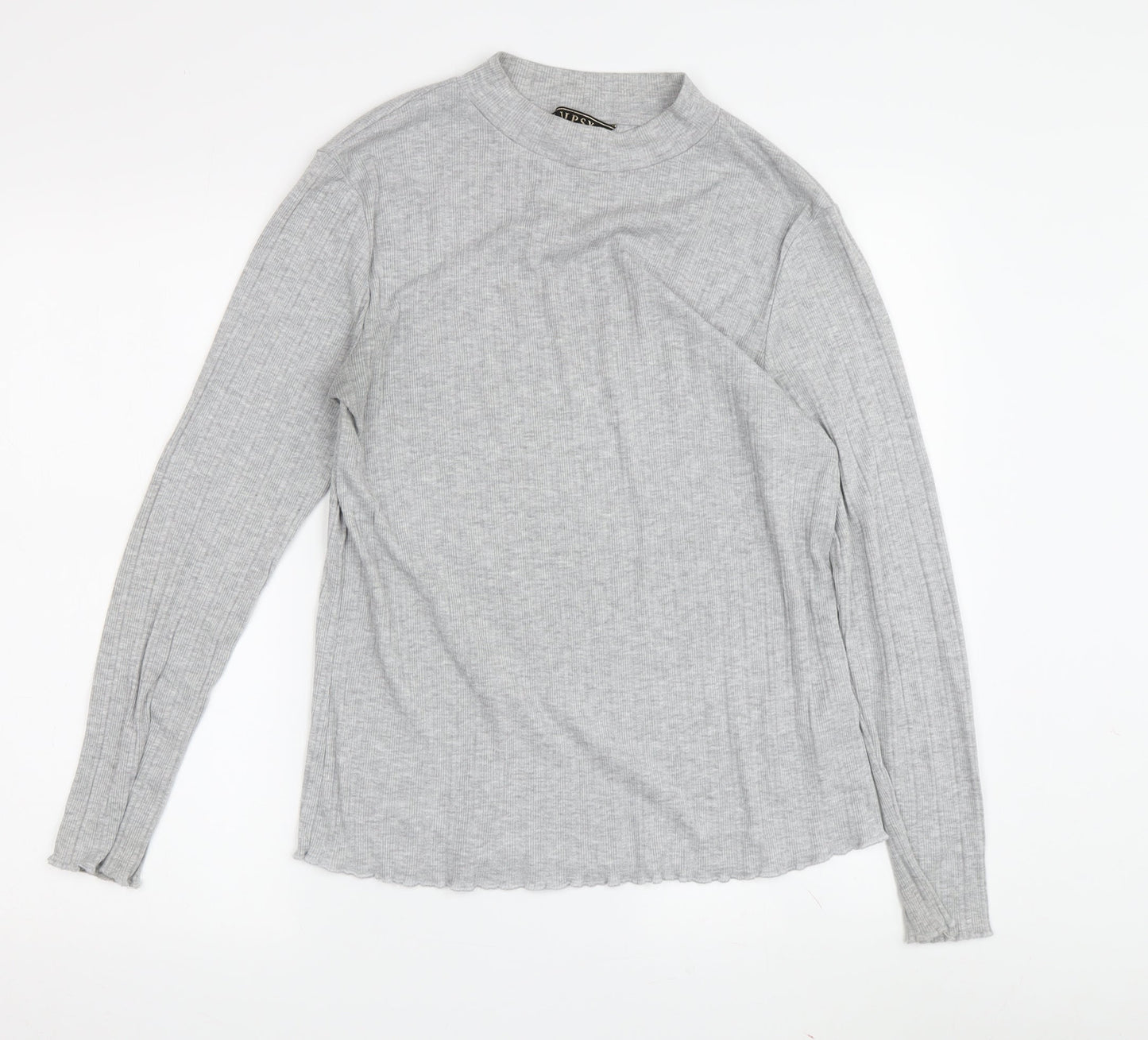 Lipsy Women's Grey High Neck Long Sleeve T-Shirt Size 14