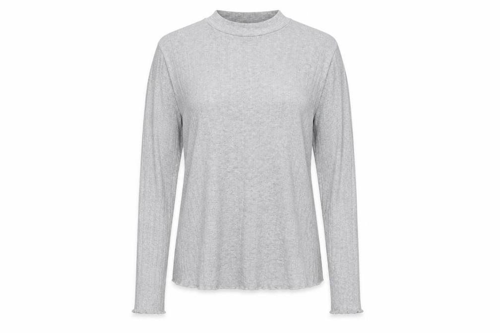 Lipsy Women's Grey High Neck Long Sleeve T-Shirt Size 14