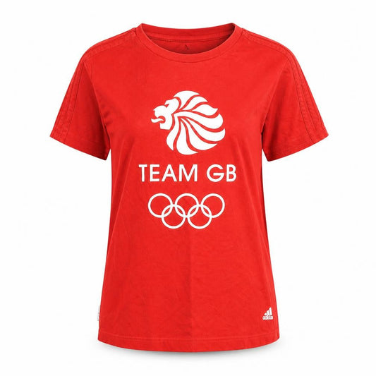 Adidas Women's Red Team GB T-Shirt, Sz L, Sport Casual