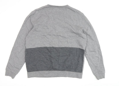 Folk Womens Grey Striped Pullover Sweatshirt - L