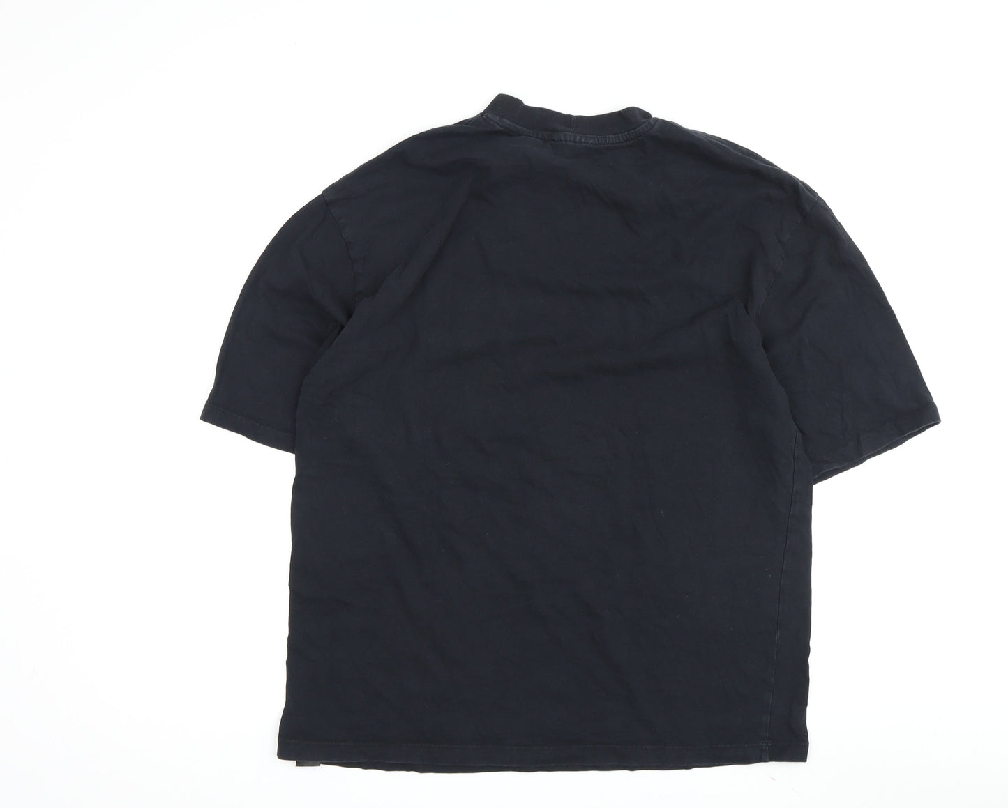 Collusion Men’s Black Graphic Print T-Shirt, M