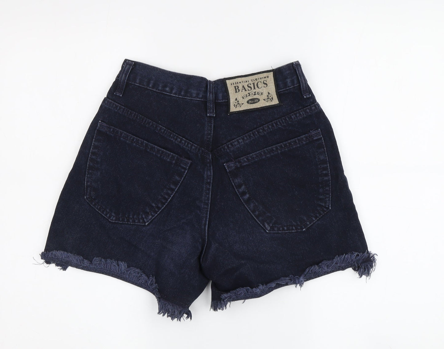 C&A Women's Black Denim Cut-Off Fringe Shorts, Size 18