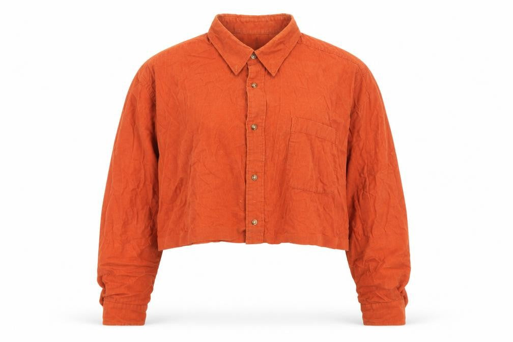 Grant Thomas Unisex Orange Corduroy Button-Up XL