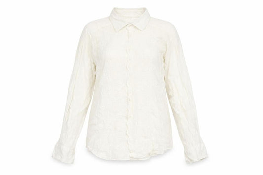 Paul & Joe Women's White Button-Up Shirt, Size L, Cotton