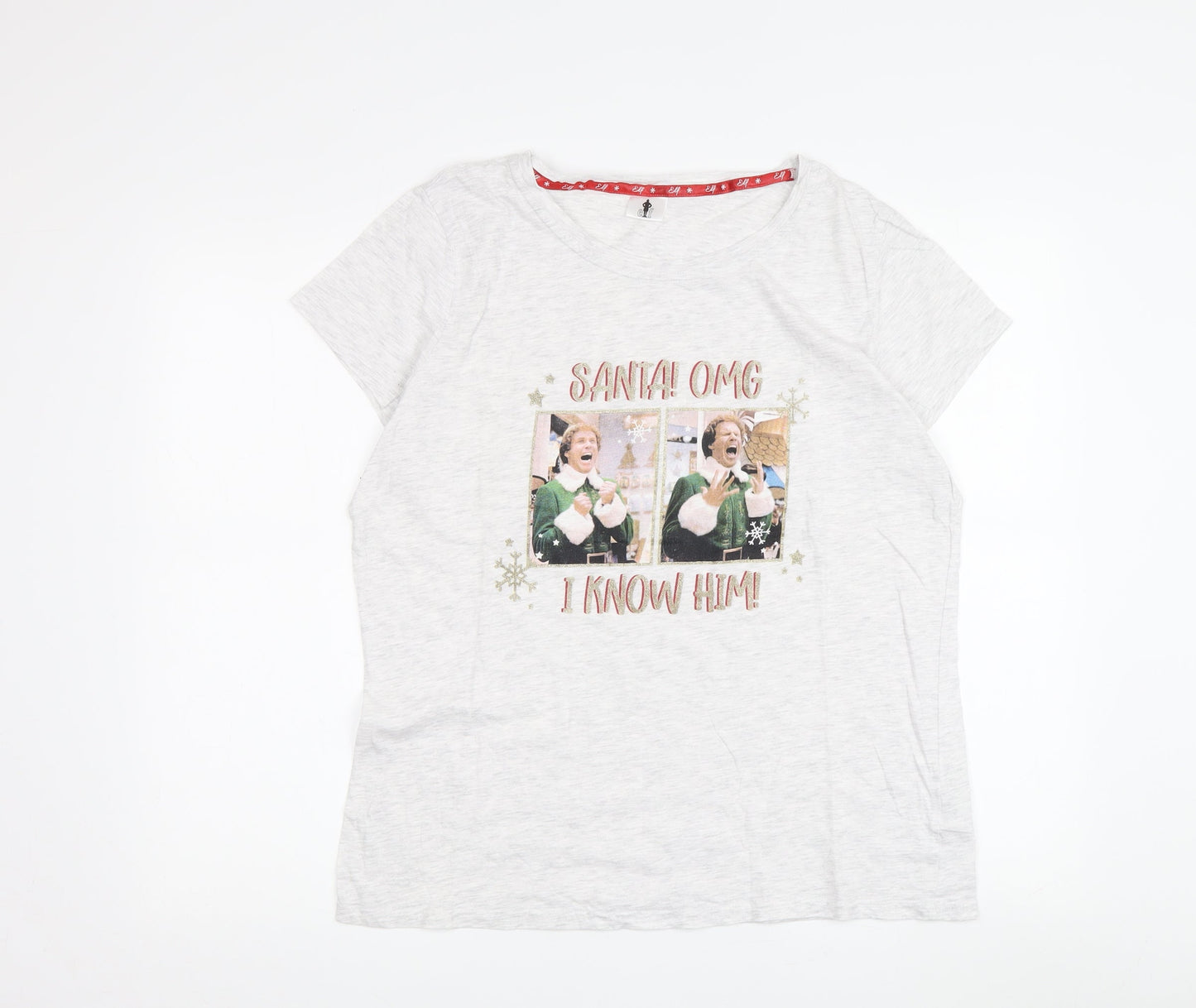 Women's Christmas Movie T-Shirt, White, Size 12, Crew Neck